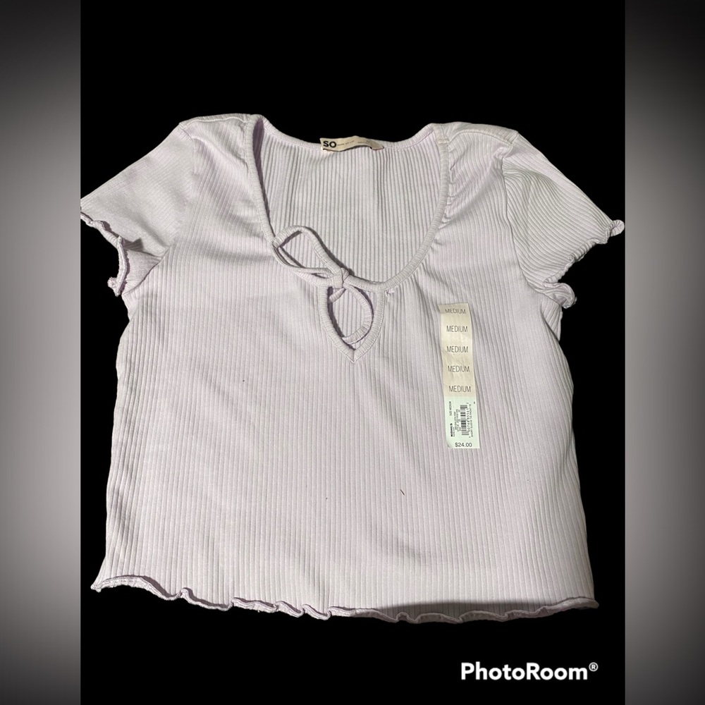 Lace front tee
